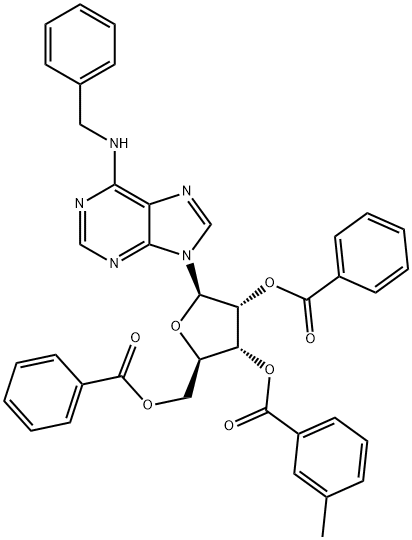 2',3',5'-Tri-O-benzoyl-N6-benzyl-2'-C-methyladenosine Struktur