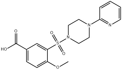 4-methoxy-3-{[4-(pyridin-2-yl)piperazin-1-yl]sulfonyl}benzoic acid 化学構造式