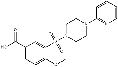 4-methoxy-3-{[4-(pyridin-2-yl)piperazin-1-yl]sulfonyl}benzoic acid Struktur