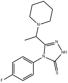 3H-1,2,4-Triazole-3-thione, 4-(4-fluorophenyl)-2,4-dihydro-5-[1-(1-piperidinyl)ethyl]- Struktur