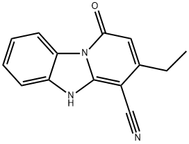 Pyrido[1,2-a]benzimidazole-4-carbonitrile, 3-ethyl-1,5-dihydro-1-oxo- Struktur