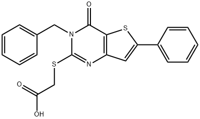 2-({3-benzyl-4-oxo-6-phenyl-3H,4H-thieno[3,2-d]pyrimidin-2-yl}sulfanyl)acetic acid Structure
