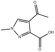 1H-Pyrazole-3-carboxylic acid, 4-acetyl-1-methyl- Struktur