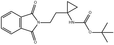 Carbamic acid, N-[1-[2-(1,3-dihydro-1,3-dioxo-2H-isoindol-2-yl)ethyl]cyclopropyl]-, 1,1-dimethylethyl ester Structure