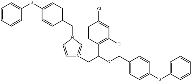 1H-Imidazolium, 3-[2-(2,4-dichlorophenyl)-2-[[4-(phenylthio)phenyl]methoxy]ethyl]-1-[[4-(phenylthio)phenyl]methyl]- Structure
