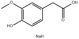 Benzeneacetic acid, 4-hydroxy-3-methoxy-, sodium salt (1:1) Structure