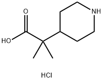 2-甲基-2-(哌啶-4-基)丙酸盐酸盐 结构式