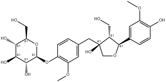 ()-Olivil 4″-O-glucoside Struktur
