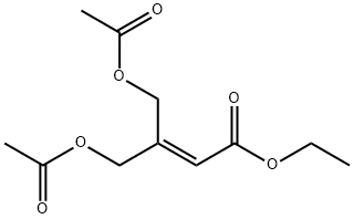 2-Butenoic acid, 4-(acetyloxy)-3-[(acetyloxy)methyl]-, ethyl ester Struktur