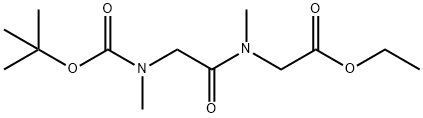 Glycine, N-[(1,1-dimethylethoxy)carbonyl]-N-methylglycyl-N-methyl-, ethyl ester 化学構造式