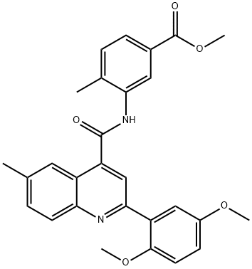 methyl 3-(2-(2,5-dimethoxyphenyl)-6-methylquinoline-4-carboxamido)-4-methylbenzoate Struktur