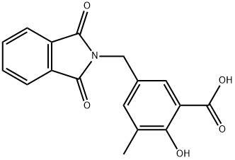 5-[(1,3-dioxo-2,3-dihydro-1H-isoindol-2-yl)methyl]-2-hydroxy-3-methylbenzoic acid Struktur