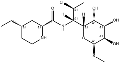 (2R-cis)-Methyl 7-Chloro-6,7,8-trideoxy-6-[[(4-ethyl-2-piperidinyl)carbonyl]amino]-1-thio-L-threo-α-D-galacto-octopyranoside 化学構造式