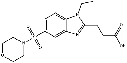 3-[1-ethyl-5-(morpholine-4-sulfonyl)-1H-1,3-benzodiazol-2-yl]propanoic acid Struktur