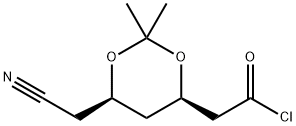 1,3-Dioxane-4-acetyl chloride, 6-(cyanomethyl)-2,2-dimethyl-, (4R,6R)- Structure