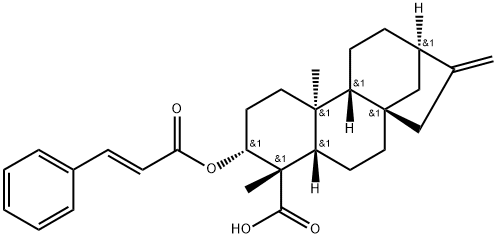 等效-3BETA-肉桂酰氧基贝壳杉-16-烯-19-酸, 79406-10-3, 结构式
