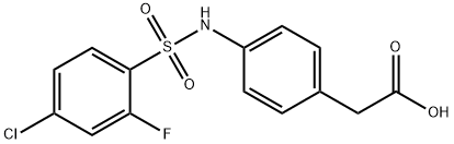 2-[4-(4-chloro-2-fluorobenzenesulfonamido)phenyl]acetic acid Struktur