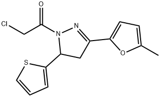 2-chloro-1-[3-(5-methylfuran-2-yl)-5-(thiophen-2-yl)-4,5-dihydro-1H-pyrazol-1-yl]ethan-1-one Structure