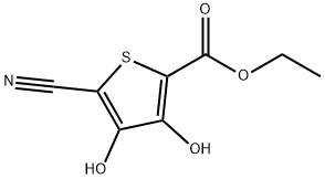 5-CYANO-3,4-DIHYDROXY-THIOPHENE-2-CARBOXYLIC ACID ETHYL ESTER 化学構造式