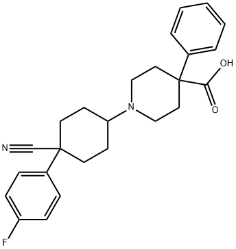 4-Piperidinecarboxylic acid, 1-[4-cyano-4-(4-fluorophenyl)cyclohexyl]-4-phenyl-|左卡巴斯汀杂质14