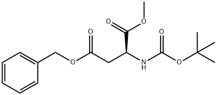 L-Aspartic acid, N-[(1,1-dimethylethoxy)carbonyl]-, 1-methyl4-(phenylmethyl) ester 结构式