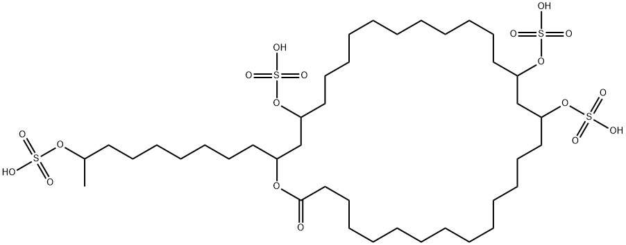 Oxacyclodotriacontan-2-one, 16,18,30-tris(sulfooxy)-32-[8-(sulfooxy)nonyl]- (9CI),80994-05-4,结构式