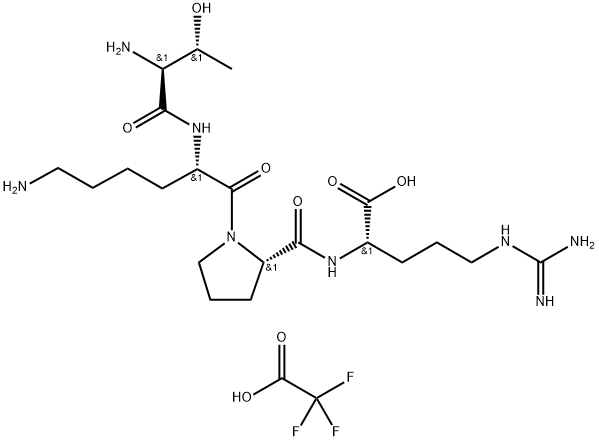 L-Arginine, N2-[1-(N2-L-threonyl-L-lysyl)-L-prolyl]-, tris(trifluoroacetate) (salt) (9CI) Structure