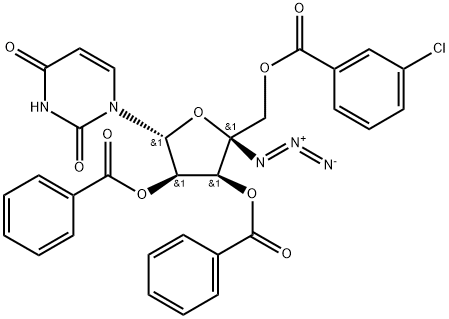 Uridine, 4'-C-azido-, 2',3'-dibenzoate 5'-(3-chlorobenzoate) (9CI) Structure