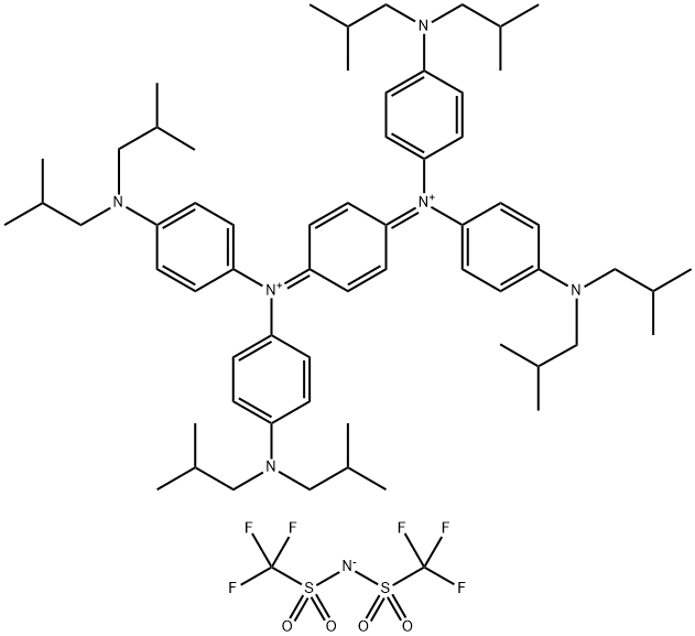 N,N'-2,5-Cyclohexadiene-1,4-diylidenebis[4-[bis(2-methylpropyl)amino]-N-[4-[bis(2-methylpropyl)amino]phenyl]benzenaminium salt with 1,1,1-trifluoro-N-[(trifluoromethyl)sulfonyl]methanesulfonamide (1:2)|NIR-03(青)