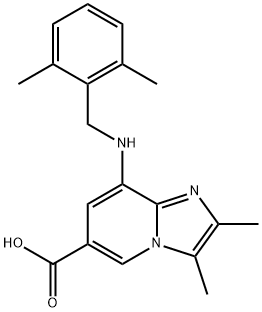 8-[(2,6-dimethylbenzyl)amino]-2,3-dimethylimidazo[1,2-a]pyridine-6-carboxylic acid, 816450-73-4, 结构式