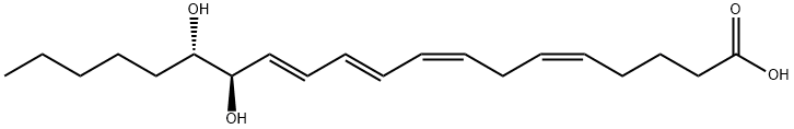5,8,10,12-Eicosatetraenoic acid, 14,15-dihydroxy-, (5Z,8Z,10E,12E,14R,15S)- Structure