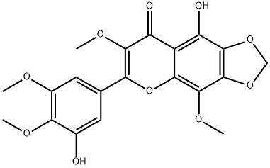 5,5'-Dihydroxy-3,8,3',4'-
tetramethoxy-6,7-methylenedioxyflavone 结构式