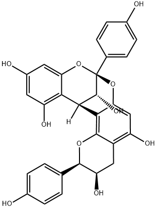 8,14-Methano-2H,14H-1-benzopyrano[7,8-d][1,3]benzodioxocin-3,5,11,13,15-pentol, 3,4-dihydro-2,8-bis(4-hydroxyphenyl)-, (2R,3R,8S,14R,15R)- Structure