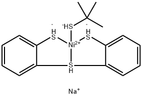 Nickelate(1-), (2-methyl-2-propanethiolato)[[2,2'-(thio-κS)bis[benzenethiolato-κS]](2-)]-, sodium 结构式