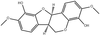 6H-Benzofuro[3,2-c][1]benzopyran-4,10-diol, 6a,11a-dihydro-3,9-dimethoxy-, (6aR,11aR)-,83013-81-4,结构式