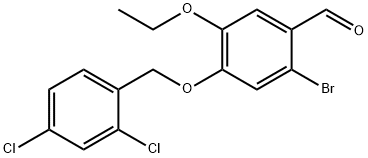 2-BROMO-4-[(2,4-DICHLOROBENZYL)OXY]-5-ETHOXYBENZALDEHYDE 化学構造式