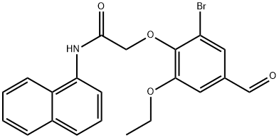 2-(2-溴-6-乙氧基-4-甲酰基苯氧基)-N-(萘-1-基)乙酰胺,832674-12-1,结构式