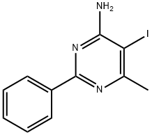 5-Iodo-6-methyl-2-phenylpyrimidin-4-amine, 83410-20-2, 结构式