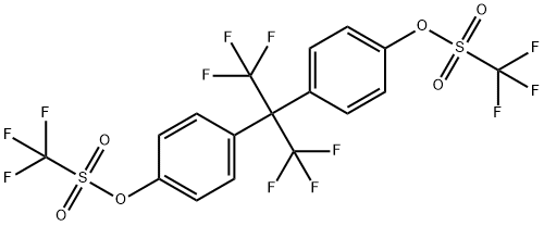 Methanesulfonic acid, trifluoro-, [2,2,2-trifluoro-1-(trifluoromethyl)ethylidene]di-4,1-phenylene ester (9CI) 化学構造式