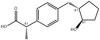 Benzeneacetic acid, 4-[[(1S,2R)-2-hydroxycyclopentyl]methyl]-α-methyl-, (αS)- Struktur