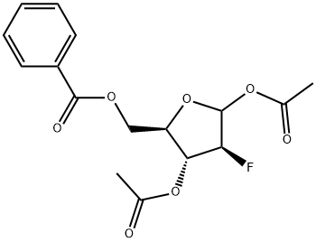 D-Arabinofuranose, 2-deoxy-2-fluoro-, 1,3-diacetate 5-benzoate 结构式