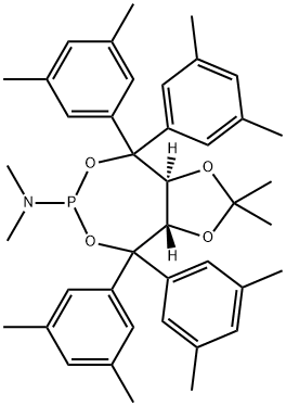 (3aS,8aS)-4,4,8,8-tetrakis(3,5-
dimethylphenyl)tetrahydro-N,
N,2,2-tetramethyl-1,3-Dioxolo
[4,5-e][1,3,2]dioxaphosphepin
-6-amine Structure