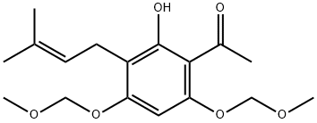 1-[2-Hydroxy-4,6-bis(methoxymethoxy)-3-(3-methyl-2-butenyl)phenyl]
ethanone Struktur