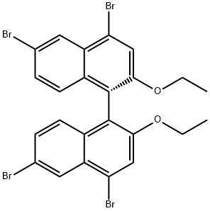 1,1'-Binaphthalene, 4,4',6,6'-tetrabromo-2,2'-diethoxy-, (1R)- Structure