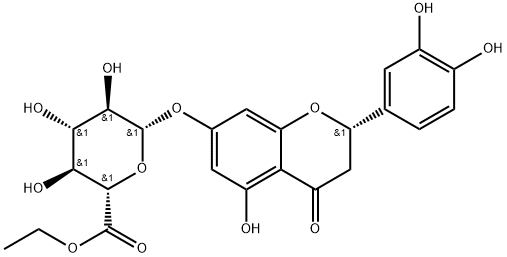 Eriodictyol 7-O-β-D-glucuronide ethyl ester 化学構造式