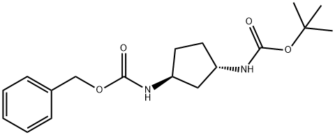 Carbamic acid, [(1S,3S)-3-[[(1,1-dimethylethoxy)carbonyl]amino]cyclopentyl]-, phenylmethyl ester (9CI) Structure