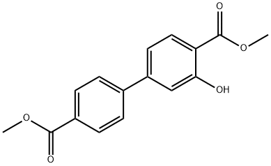 [1,1'-Biphenyl]-4,4'-dicarboxylic acid, 3-hydroxy-, 4,4'-dimethyl ester Struktur