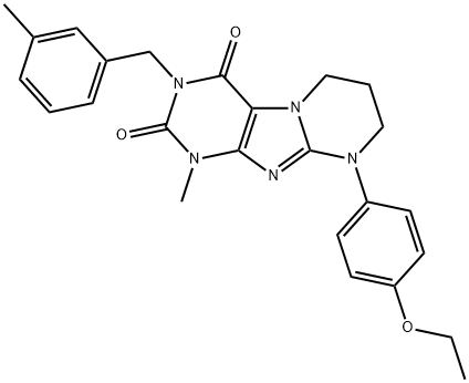 9-(4-ethoxyphenyl)-1-methyl-3-[(3-methylphenyl)methyl]-7,8-dihydro-6H-purino[7,8-a]pyrimidine-2,4-dione Structure