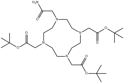 1,4,7,10-Tetraazacyclododecane-1,4,7-triacetic acid, 10-(2-amino-2-oxoethyl)-, 1,4,7-tris(1,1-dimethylethyl) ester Structure