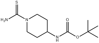 Carbamic acid, N-[1-(aminothioxomethyl)-4-piperidinyl]-, 1,1-dimethylethyl ester 化学構造式